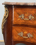 Chest of Drawers Vintage French Style Marble Top Walnut Cabinet LOT 47817