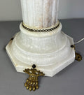 Pedestal Lamp Vintage French Style Alabaster Brass Lighting LOT 50877