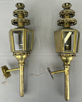 Pair of Wall Lights Antique French Style Lantern Sconces Glass LOT 6478