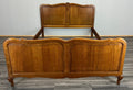 Bed Vintage French Louis XVI Double Bed Frame Oak Carved Headboard LOT 36591