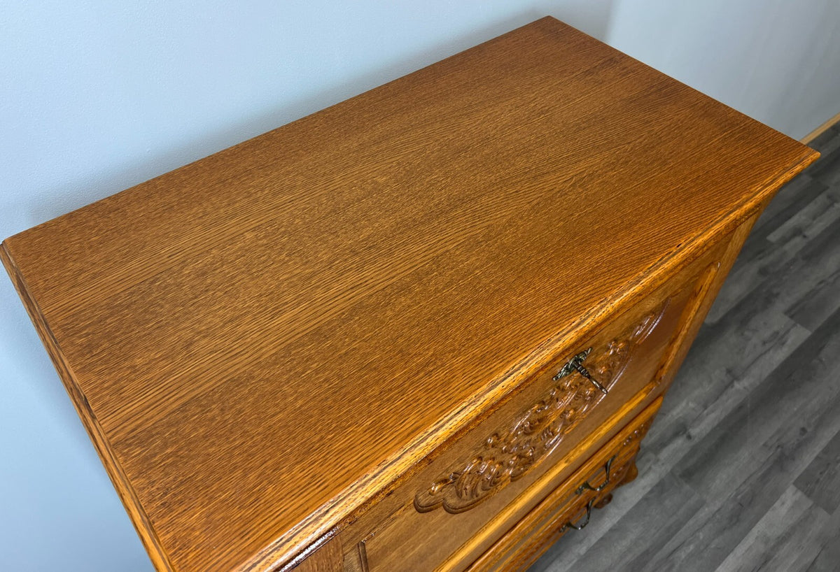 Cabinet Vintage French Louis XIV Style Writing Bureau Carved Sideboard LOT 352610