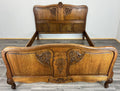 Bed Vintage French Louis XVI Double Bed Frame Oak Carved Headboard LOT 45870