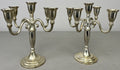 Pair of Candelabras Vintage French Style Metal Five Arm Candle Holders LOT 6485