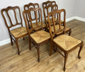 Dining Chairs Vintage French Louis Style Oak Rush Seat Set of 6 Chairs LOT 63484