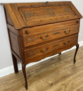 Secretaire Writing Desk Vintage French Louis Oak Rare Bureaux Cabinet LOT 63182