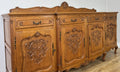 Sideboard Vintage French Louis Style Oak 4 Door Cupboard Carved Cabinet LOT 63632