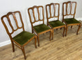 Dining Chairs Vintage French Louis Style Oak Set of 4 Upholstered Seats LOT 63471