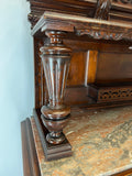 Sideboard Antique French Style Walnut Marble Display Cabinet Cupboard LOT 357615