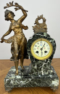 Clock Vintage French Style Marble Clock Figurine Garniture Set LOT 60612