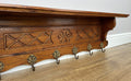 Coat Rack Vintage French Oak Wall Mounted 6 Hooks Carved Rack Hanger LOT 62083