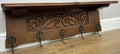 Coat Rack Vintage French Oak Wall Mounted 5 Hooks Carved Rack Hanger LOT 63022