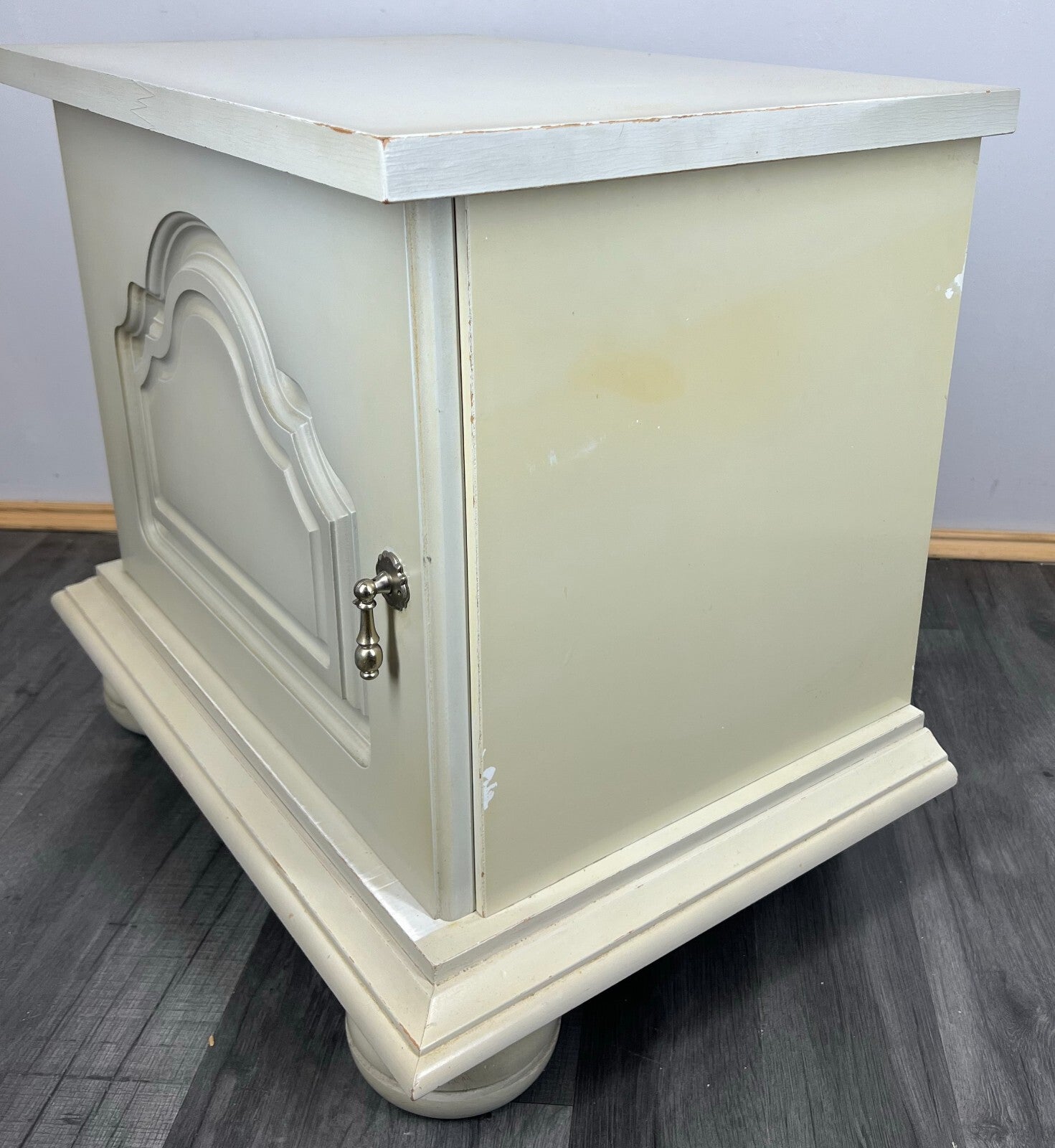 Pair of Bedside Tables Antique French Shabby Chic Style Carved Cabinets LOT 28993