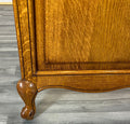 Bed Vintage French Louis XVI Oak Double Bed Frame Carved Headboard LOT 29675