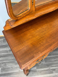 Vintage Dressing Table with Mirror French Oak Louis Vanity Table Makeup LOT 45593