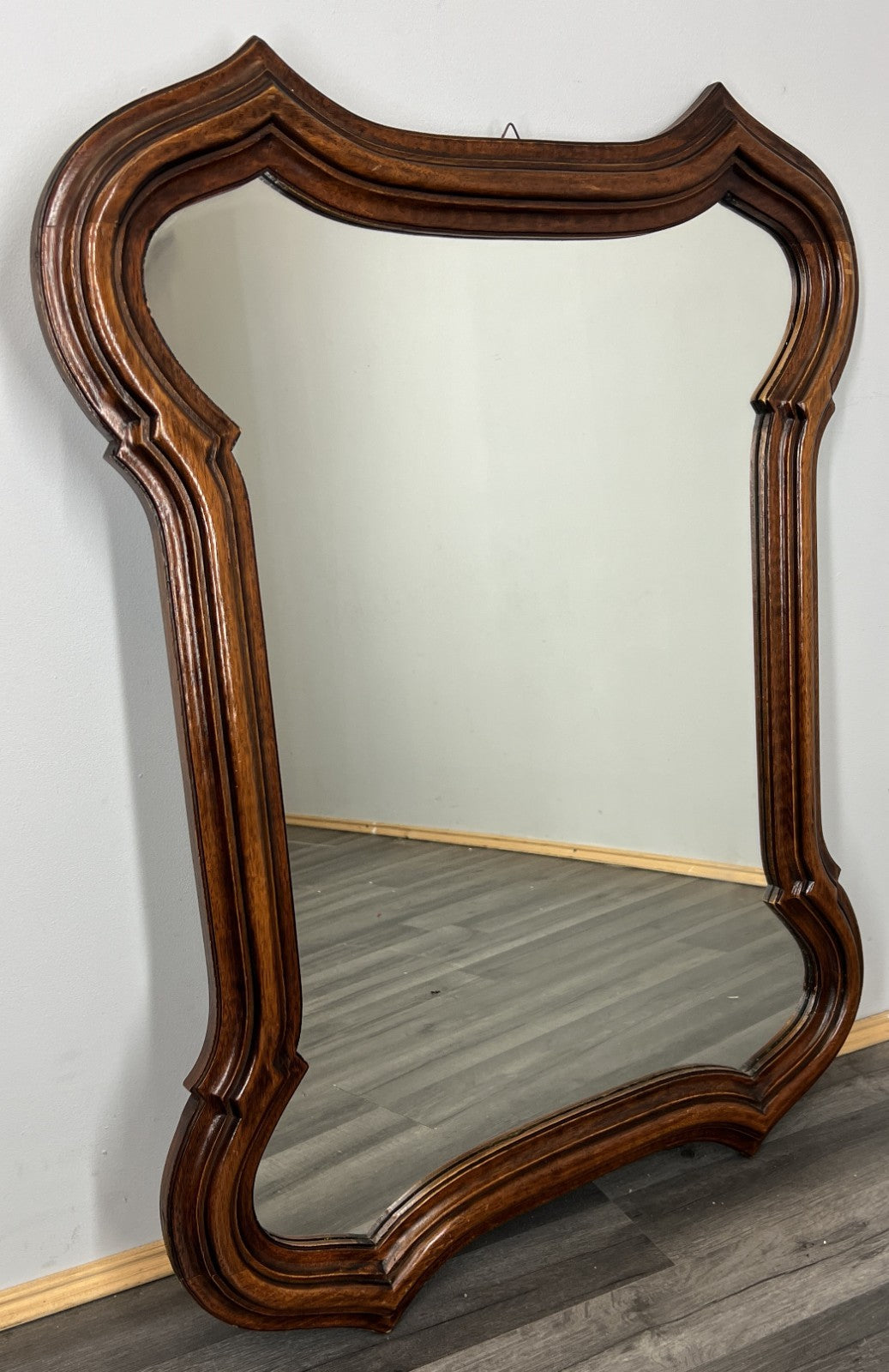 Vintage French Oak Wall Mirror with Carved Frame Wall Decor LOT 45240