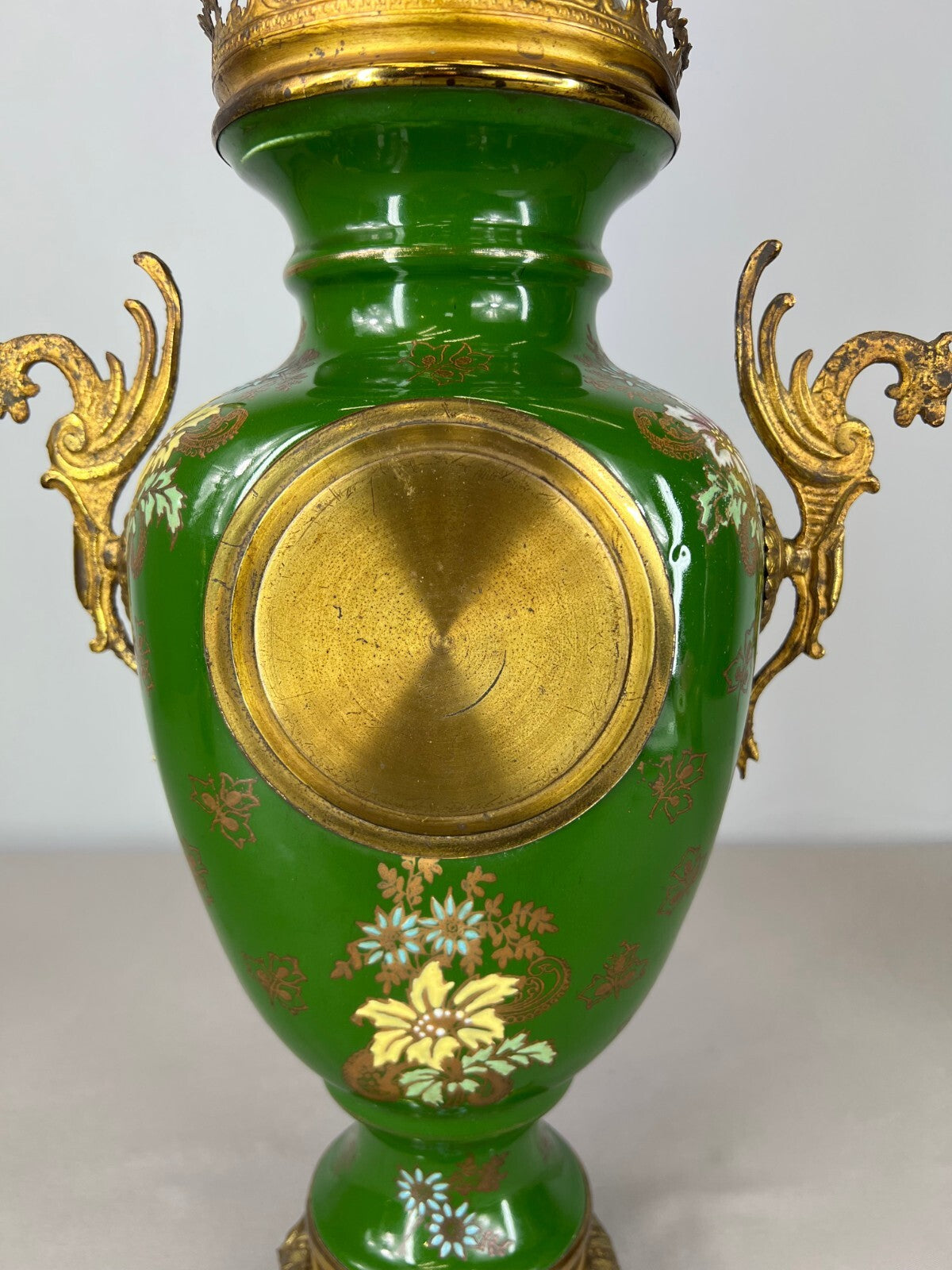 Mantel Clock Set Antique French Garniture Porcelain Bronze Candelabras LOT 362014