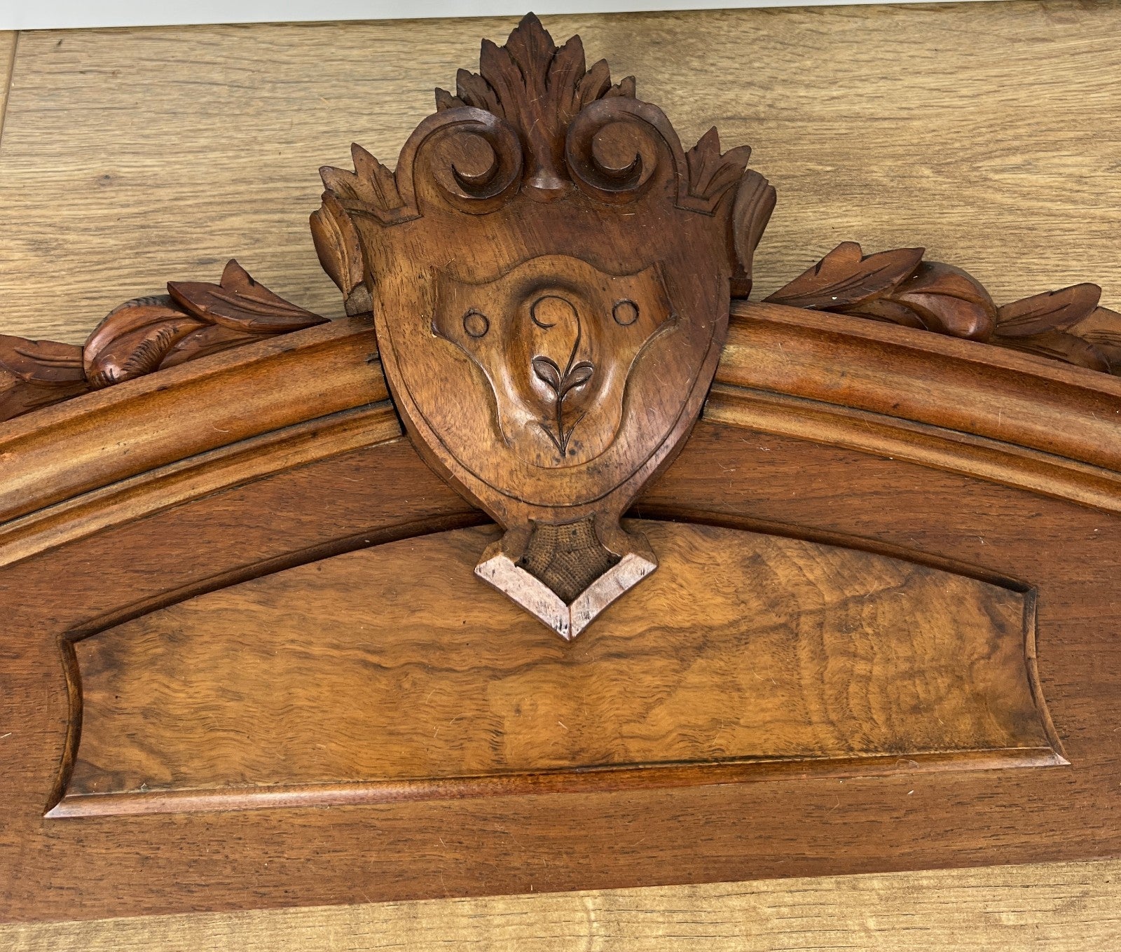 Pediment Antique French Style Walnut Hand Carved Decorative Crest LOT 61761