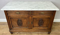 Cabinet Antique French Style Marble Top Oak Sideboard Carved Cupboard LOT 63120