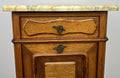 Pair of  Bedside Tables Antique French Louis Walnut Marble Top Cabinets LOT 48944