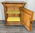 Cabinet Antique French Oak Carved Lion Mask Detail Cupboard with Key LOT 4053