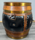 Drink Cabinet Vintage French Style Oak Brass Trim Barrel Carved Storage LOT 39004