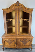 Bookcase Vintage French Louis XIV Oak Display Cabinet Carved Sideboard LOT 45780