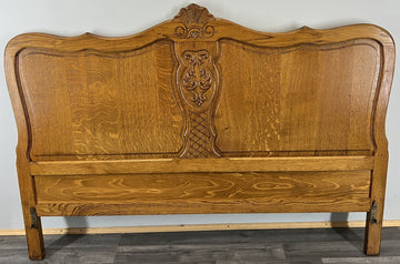 Headboard Vintage French Style Carved Oak Panel for Double Bed LOT 46200