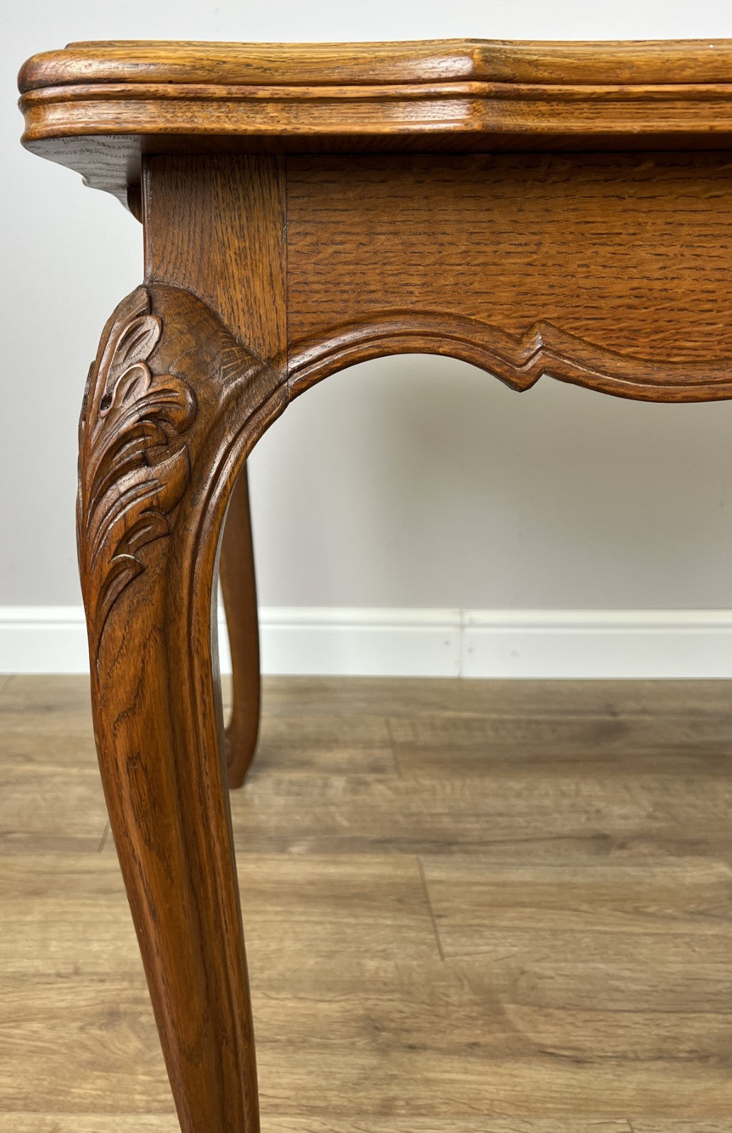 Dining Table Vintage French Louis XVI Carved Oak Extendable Table LOT 63577