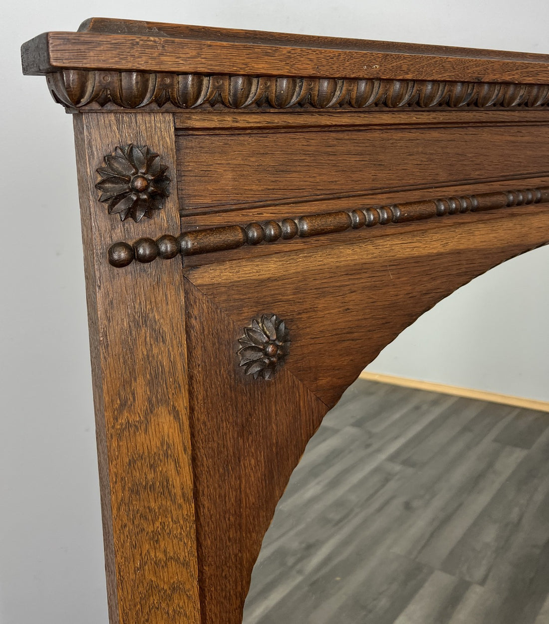 Vintage French Style Carved Oak Wall Mirror Home Decor Wall Frame LOT 45660