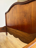Bed Antique French Style Double Bed Frame Walnut Carved Headboard LOT 640715