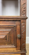 Bedside Table Antique French Marble Top Oak Cabinet Carved Cupboard LOT 63527