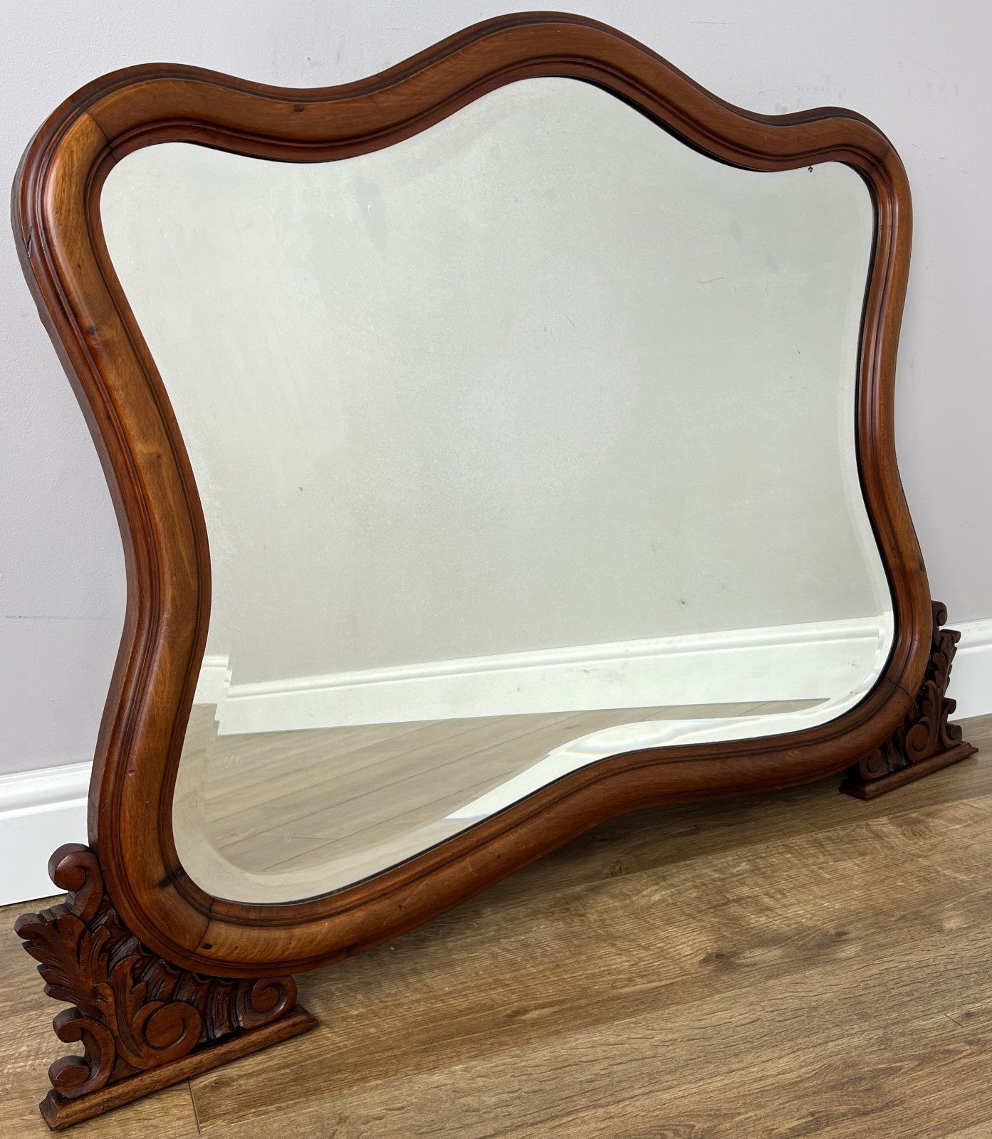 Mirror Antique French Walnut Ornate Wall Mirror Decorative Frame LOT 64040