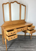 Vintage Dressing Table with Mirror French Oak Louis Vanity Table Makeup LOT 456413