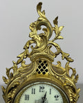 Clock Vintage French Style Brass Ornate Mantel Clock with Key LOT 6474