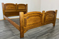 Bed Vintage French Style Oak King Size Carved Frame Carved Headboard LOT 21752