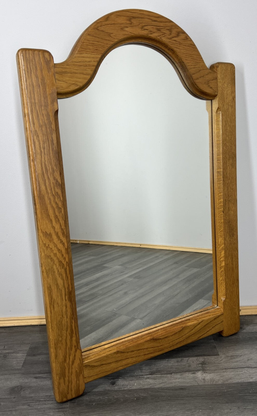Mirror Vintage French Style Oak Framed Wall Mirror Decorative Hallway LOT 32160