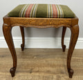 Footstool Vintage French Louis Style Oak Table Stool Upholstered Seat LOT 62292