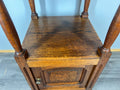 Bedside Table Antique French Oak with Marble Top Carved Cabinet LOT 43365