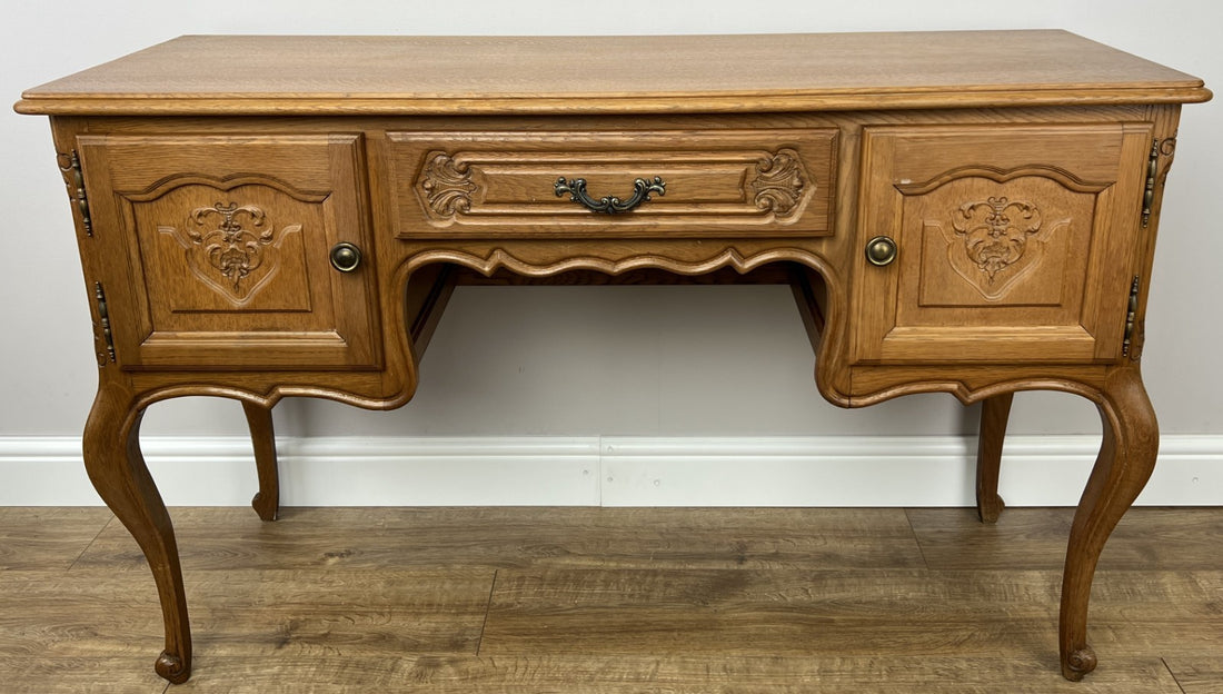 Cabinet Vintage French Louis XVI Style Carved Desk Oak Sideboard LOT 49250
