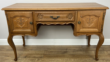 Cabinet Vintage French Louis XVI Style Carved Desk Oak Sideboard LOT 49250