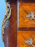 Chest of Drawers Vintage French Style Marble Top Walnut Cabinet LOT 478110