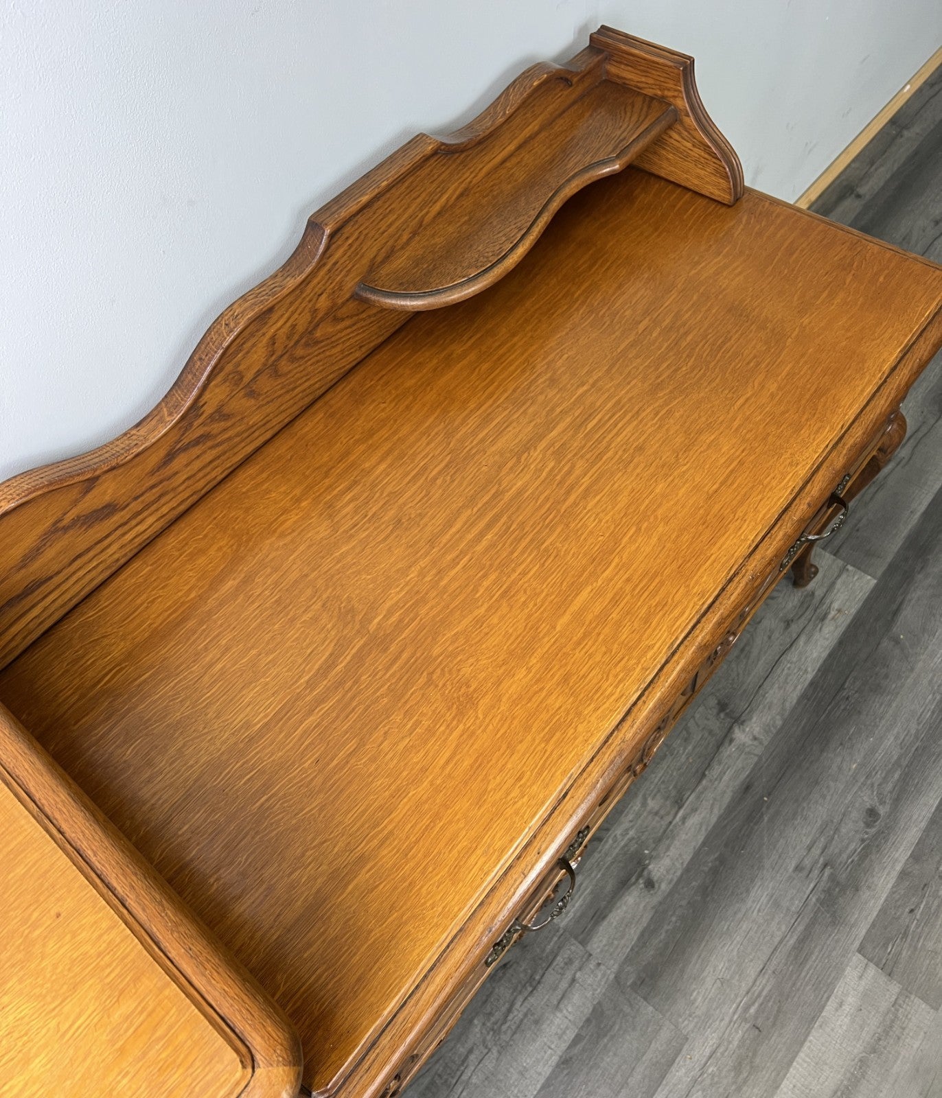 Bench Cabinet Vintage French Louis XVI Style Oak Carved Sideboard LOT 48079