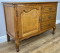 Cabinet Vintage French Louis XIV Oak Sideboard with Carved Cupboard LOT 62642