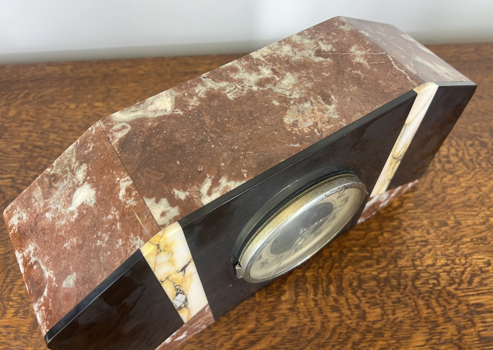 Clock Vintage French Style Art Deco Marble Mantel Clock Set LOT 47648