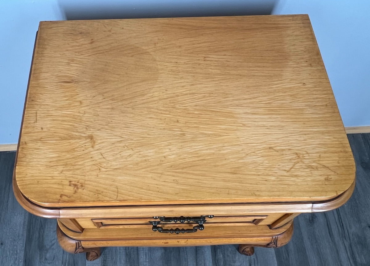 Bedside Table Vintage French Louis XVI Nightstand  2 Drawers Cabinet LOT 358610