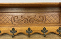 Coat Rack Vintage French Carved Oak Wall Mounted 5 Hooks Rack Hanger LOT 62105