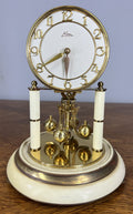 Clock Kern Vintage Style Glass Dome Brass Anniversary Clock LOT 46742