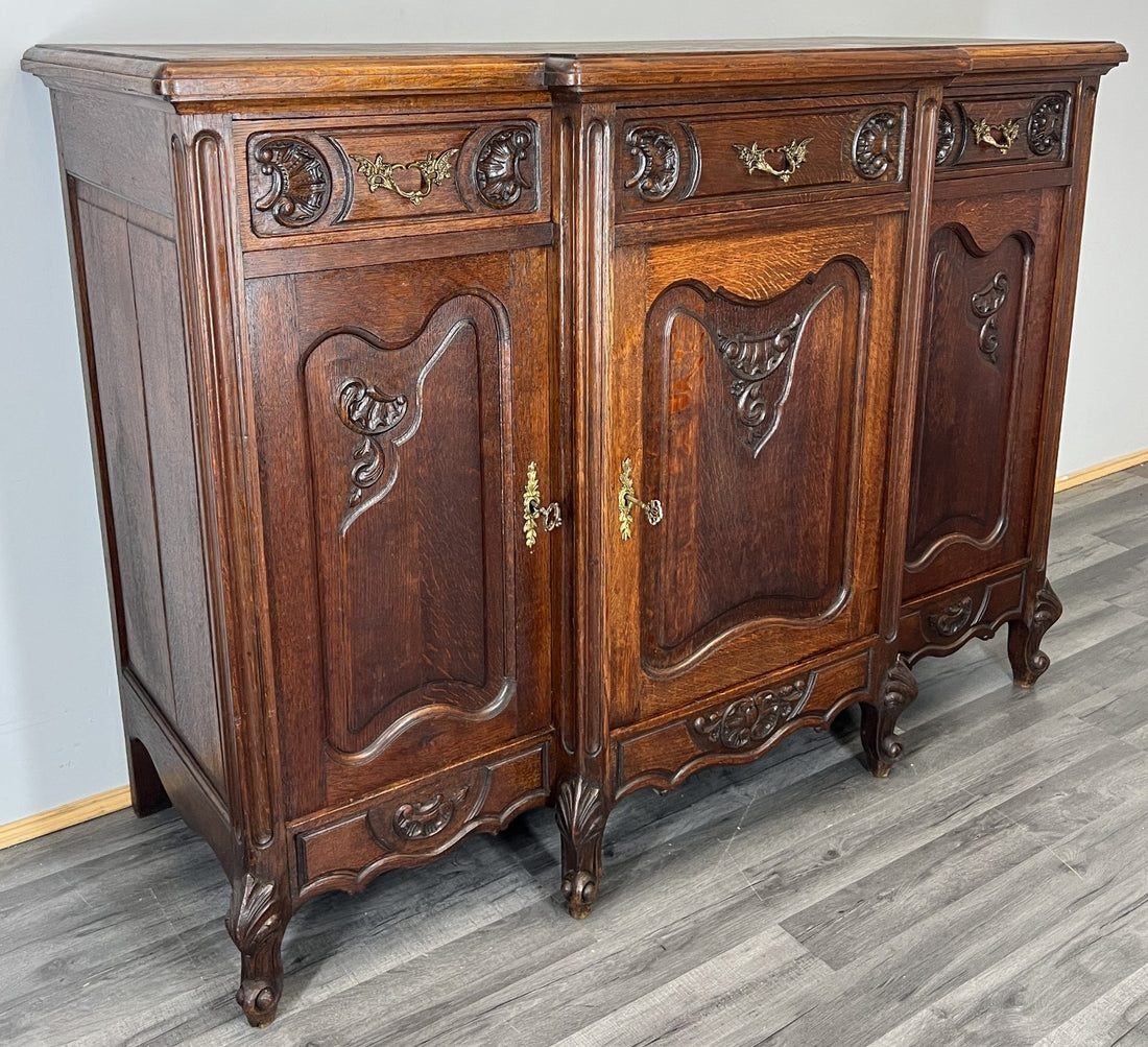 Sideboard Antique French Louis XVI Oak Cabinet Carved Cupboard LOT 45710