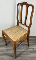 Chairs Vintage French Louis XVI Style Oak Upholstered Set of 6 Carved LOT 440111