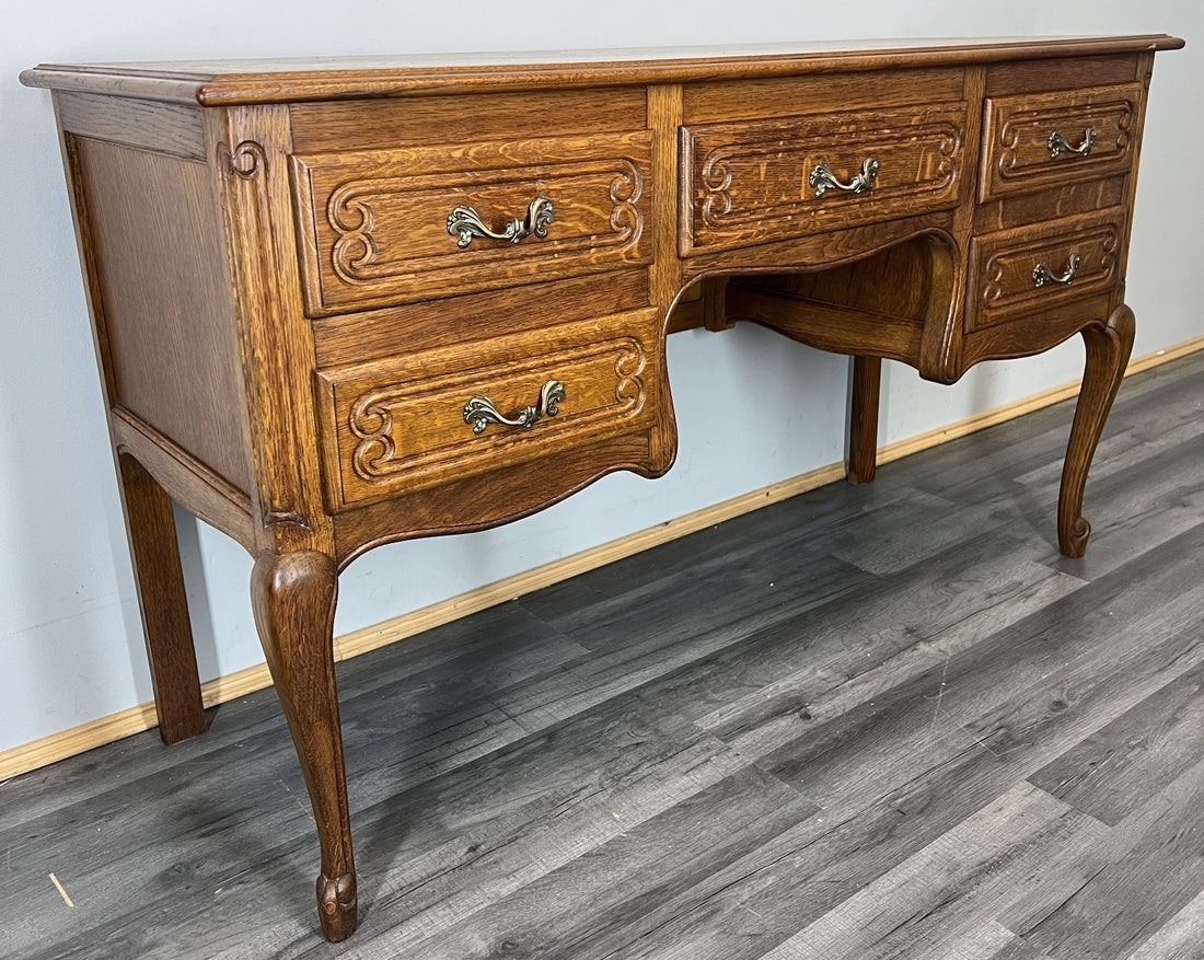 Cabinet Vintage French Louis XVI Style Oak Sideboard Carved Cupboard LOT 45230